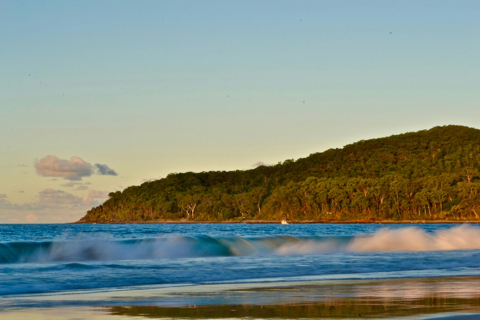 View of Noosa headland and ocean from the coastal boardwalk on the Sunshine Coast